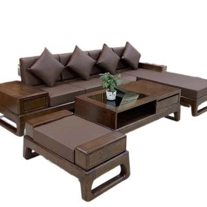 BỘ BÀN GHẾ GÓC CHÂN QUỲ- GỖ SỒI NGA SF7