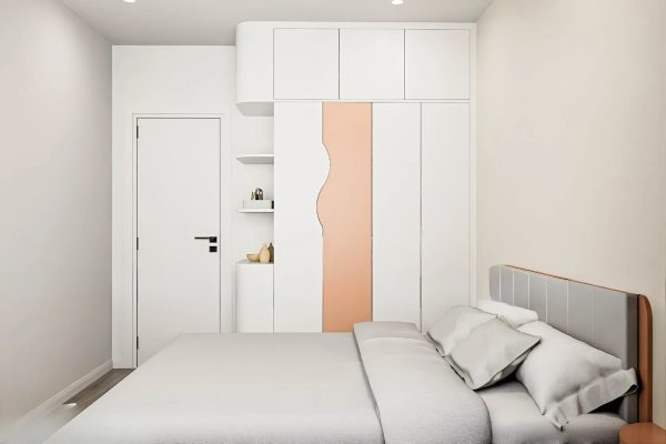 Giường Tủ Gỗ Công Nghiệp MDF Màu Trắng - TD02