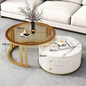 Bàn Trà Gỗ MDF Hình Tròn Sang Trọng, Tinh Tế - BT04 8 ban tra go mdf hinh tron sang trong tinh te bt0402