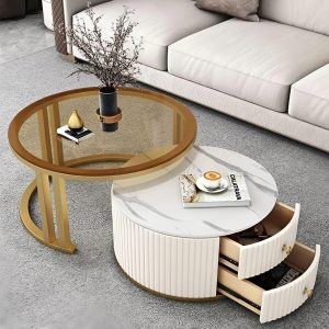 Bàn Trà Gỗ MDF Hình Tròn Sang Trọng, Tinh Tế - BT04 6 ban tra go mdf hinh tron sang trong tinh te bt0404