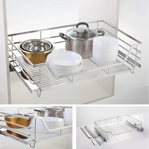 Giá xoong nồi inox 304 gắn cánh âm tủ Eurogold - EP90B