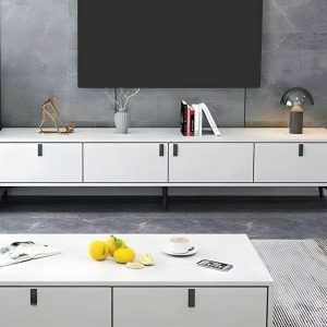 ke tivi go cong nghiep mdf chan thap mau trang tv1501