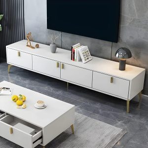 ke tivi go cong nghiep mdf chan thap mau trang tv1503