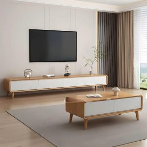 ke tivi go tu nhien mau trang phoi van go hien dai tv1103 1