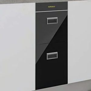 Thùng gạo mặt gương 2 tầng màu đen B322 - Eurogold