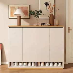 tu giay dep go mdf mau trang phoi van go hien dai tg0904