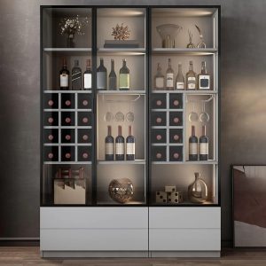 tu ruou go mdf phoi kinh ket hop ke trang tri hien dai tr1703