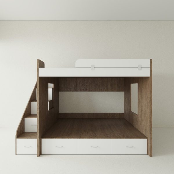 Giường Tầng Gỗ MDF Kèm Ngăn Kéo GTTD02