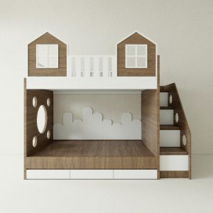 Giường tầng gỗ MDF kết hợp ngăn kéo GTTD05