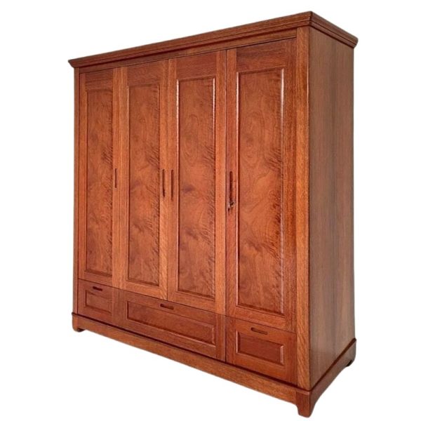 Tủ quần áo gỗ xoan đào tự nhiên TATD33