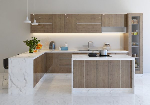 Tủ bếp gỗ MDF phủ Melamin lõi xanh CN31