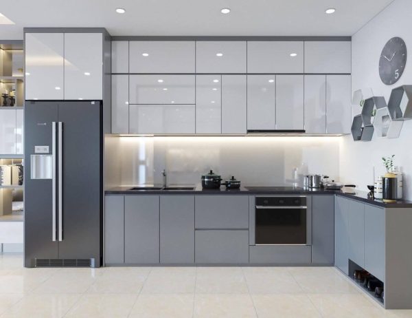 Tủ bếp MDF phủ Melamin Cánh Acrylic CN32