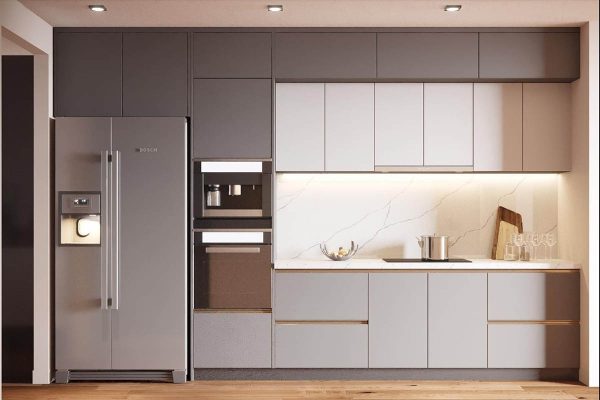 Tủ bếp gỗ MDF cốt xanh phủ Melamin An Cường CN27