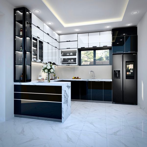 Tủ bếp Inox Cánh Kính CN06
