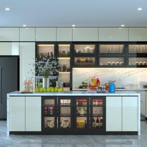 Tủ bếp MDF phủ Melamin Cánh Acrylic CN34