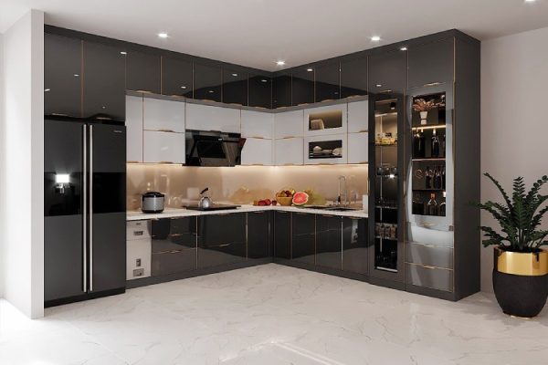 Tủ bếp Nhựa Picomat Cánh Kính CN14