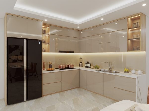 Tủ bếp gỗ MDF phủ Acrylic CN26